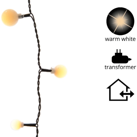 LED cherry lights 3 maten buit/9m-120L/zwart/warm wit - Lumineo
