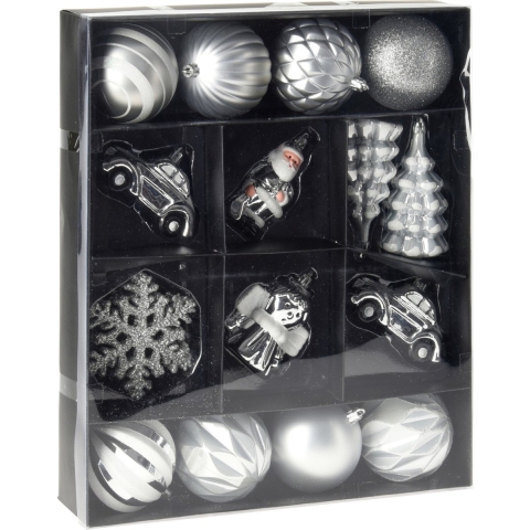 Xmas Hangdeco Set 20Pcs Zilver - Nampook