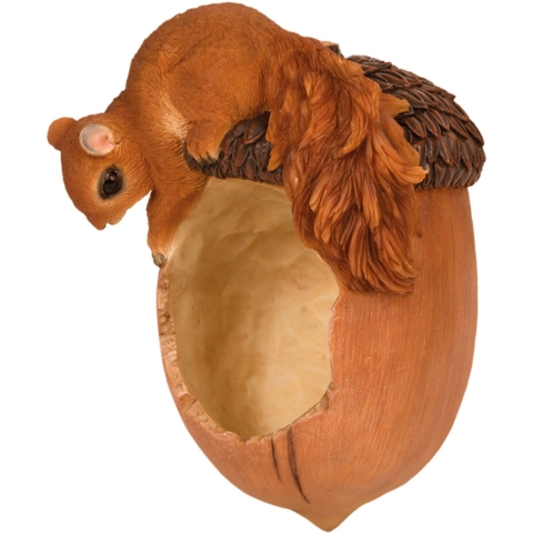 Voederschaal vogels - L20 cm - polystone - eikel - voor pindakaas - eetschaal -