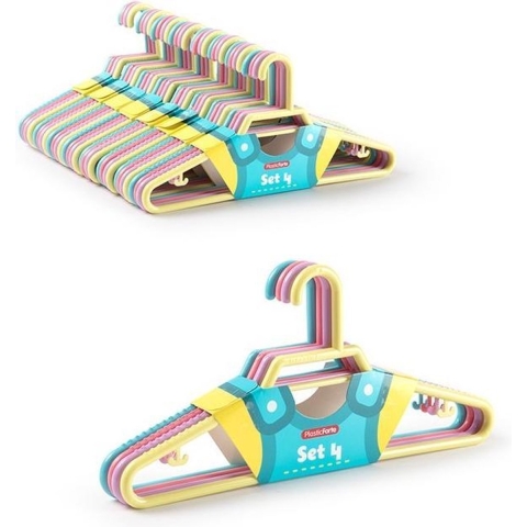 40x Pastel gekleurde kledinghangers 27 cm voor kinderkleding -