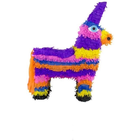 Verjaardag Pinata Ezel - gekleurd - 55 x 41 cm - dieren pinata - versiering -