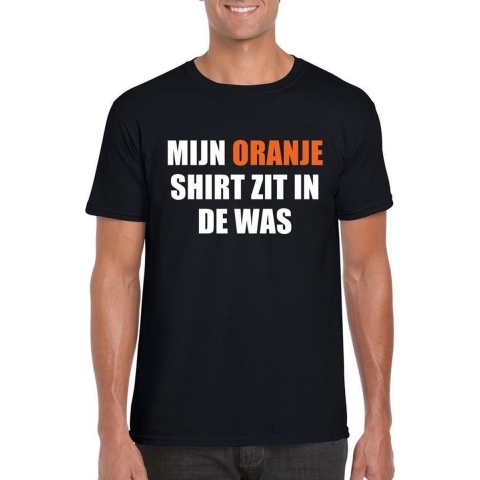 Mijn oranje shirt zit in de was t-shirt zwart heren S -