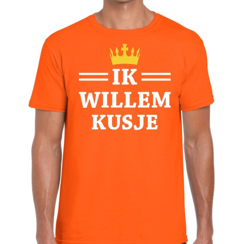Oranje Ik Willem kusje t-shirt heren 2XL -