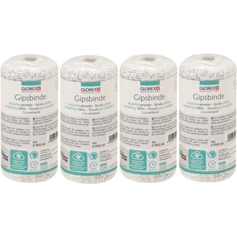 4x rollen keratex gipsverband - 2 meter x 10 cm - rollen - wit- huidvriendelijk -
