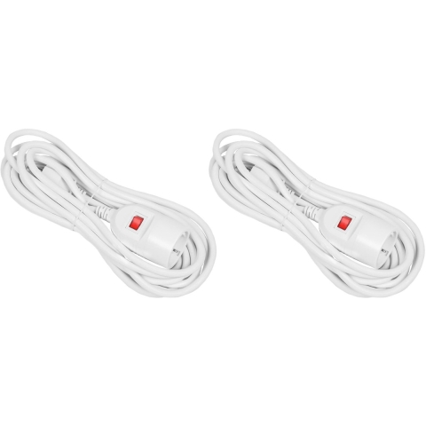 Verlengsnoer - 5 meter - 2x - 1.5 mm - met schakelaar - wit - RA -