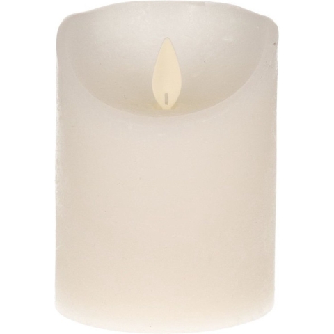 2x Witte LED kaars / stompkaars met bewegende vlam 10 cm -