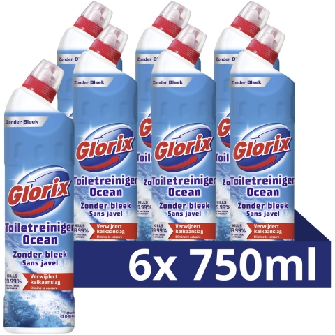 6x Glorix Toiletreiniger Ocean 750 ml