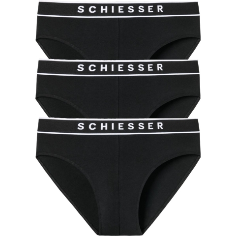 Schiesser Maat S 95/5 Organic Heren Rio Slip - Zwart - 3 pack