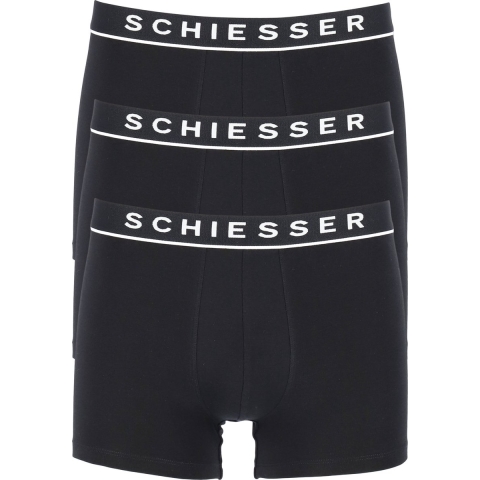 Schiesser - Maat XXL - 95/5 Organic Heren Shorts - Zwart - 3 pack