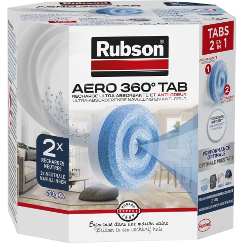 Rubson Vochtopnemer AERO 360 Navulling 2x 450 gr