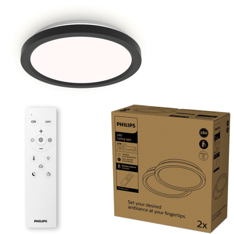 Philips 8721103057600 Plafondlamp, LED-plafondlamp Zwart