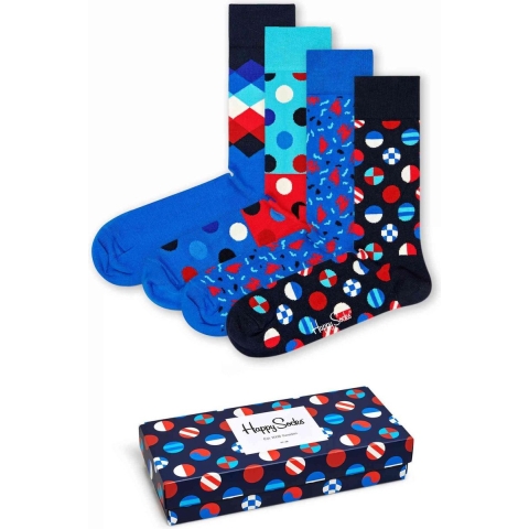 Happy Socks Navy Giftbox - Maat 36-40