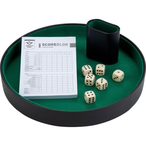 DICE TRAY OF IMITATION LEATHER - 26 CM