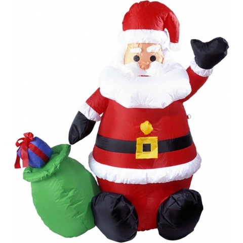 Opblaasbare Kerstman - 122 cm - met verlichting - opblaas kerstversiering -