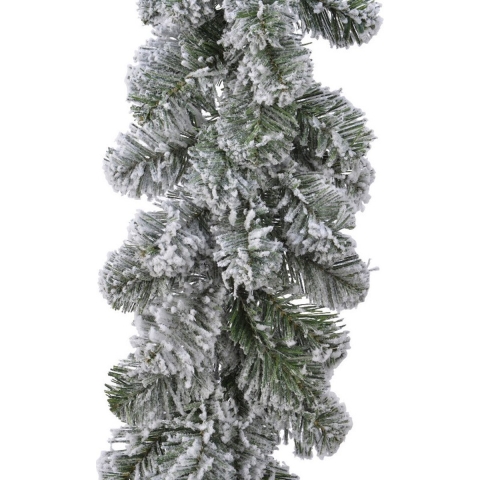 Dennenslinger - groen - met sneeuw - 270 x 30 cm - 200 takken - dennenslinger -