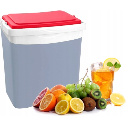 Tropic koelbox - 25 liter - kunststof - grijs - 39 x 29 x 42 cm -