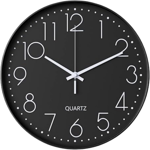 Tyme Wandklok - 30cm - Modern - Stil Uurwerk - Zwart Wit