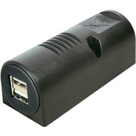 ProCar Aufbausteckdose Power USB Doppelsteckd USB aansluiting opbouw 2 voudig Stroombelasting (max.): 5 A Geschikt voor USB-A Stopcontact 12 V naar 5 V, 24 V