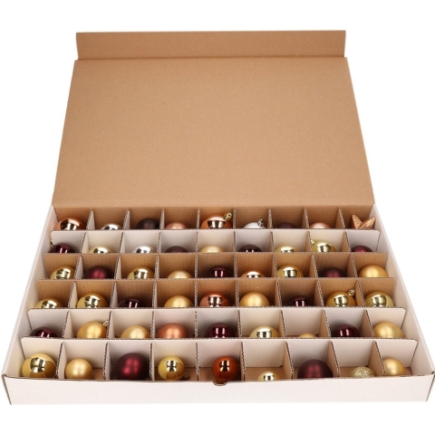 3x Kerstballen opruimen dozen voor 54 Kerstballen van 6 cm -