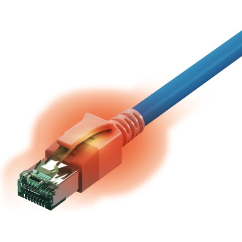 EasyLan S/FTP DualBoot® LED Kabel Cat.6A (Class EA), LSOH, blauw, 7 m