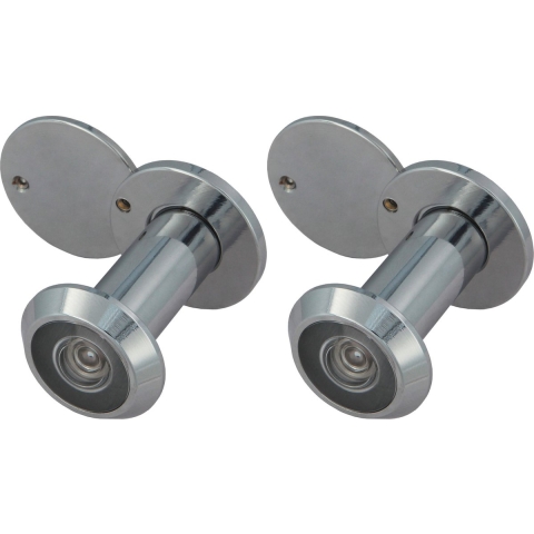 2x amig deurspion - messing - verchroomd - 160? zicht - voor deuren 35-60 mm -