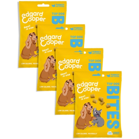 4x Edgard&Cooper Adult Bite S Kalkoen&Kip 50 gr