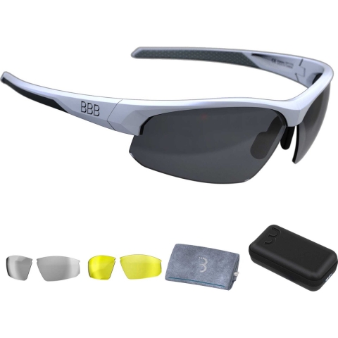 BBB Cycling Impress - Fietsbril - 3 Verwisselbare Lenzen - Mat Wit