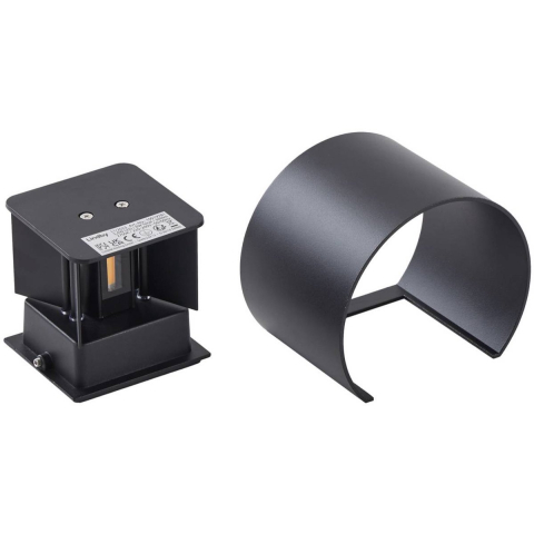 Lindby - Nivar Round LED Buiten Wandlamp Black