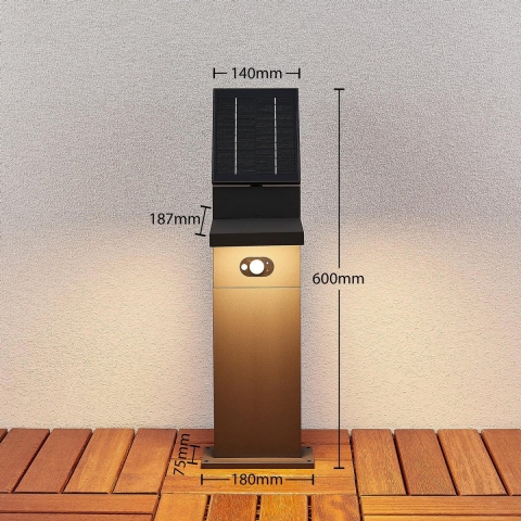 Lucande - Silvan LED Tuinlamp H60 w/Sensor Graphite