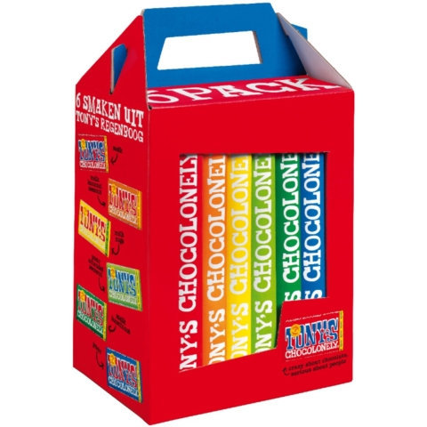 6x Tony's Chocolonely Regenboog Classics 6-pack 6 x 180 gr