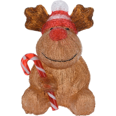 Kerstverlichting figuur - rendier - 16,5 x 18 x 24 cm - LED decoratie kerstfiguren -