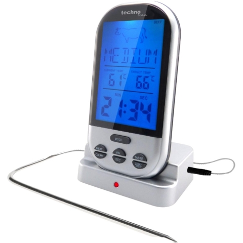 Techno Line WS 1050 Barbecuethermometer Alarm, Bewaking van kerntemperatuur °C /°F-weergave, Gevogelte, Lam, Kalkoen, Rund, Varken, Burger
