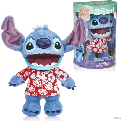Disney Stitch Hawaiian Chatty Stitch Knuffel 30 cm + Geluid