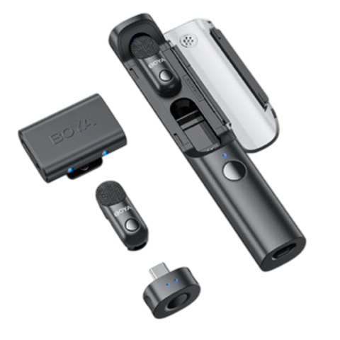 Boya Magic 03 Wireless Mic – 2 Tx + Rx Type-c & 3.5mm Incl. Charging Case Microfoon Zwart