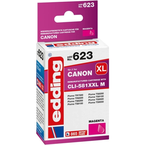 Edding Inktcartridge vervangt Canon CLI-581M XXL Compatibel Magenta EDD-623 18-623