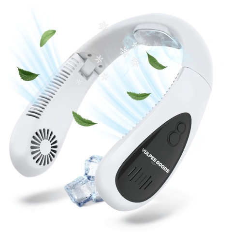 Vulpes Goods® Tech - Nekventilator ELITE - Oplaadbaar met Koelelement - 3 Snelheden - Wit