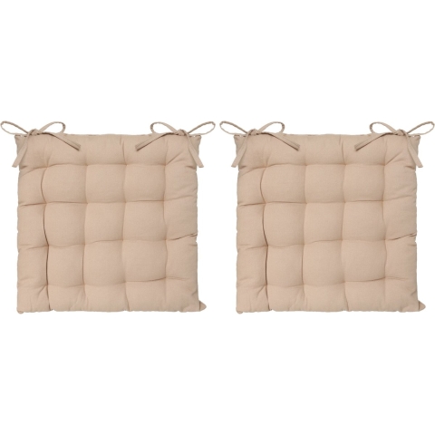 Atmosphera Stoelkussen - 8x - beige - katoen - 38 x 6 cm - zitkussen -