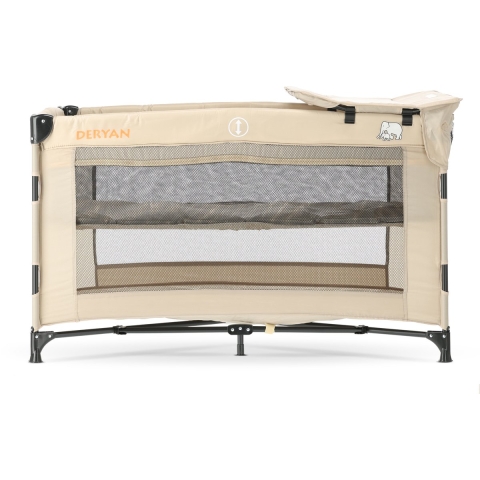 Deryan Luxe Campingbed - Inclusief transporttas en verschoonblad - Bodemverhoger - Cream