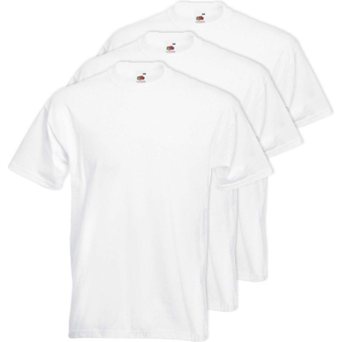 3x Grote maten basic wit t-shirt 4XL voor heren 4XL -