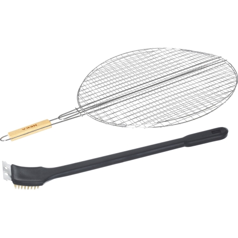 BBQ/barbecue grill klem rond 75 cm incl. schoonmaakborstel -