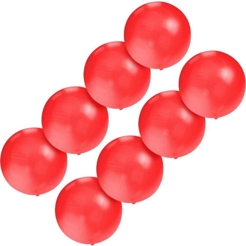 Grote ballonnen 60 cm - Set van 8x stuks - rood - Feestartikelen/versiering - verjaardag -