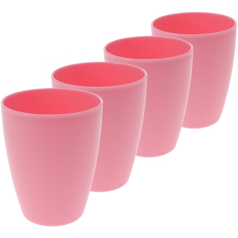 Drinkbekers van onbreekbaar kunststof - 10x - 340 ml - roze - kinderen -