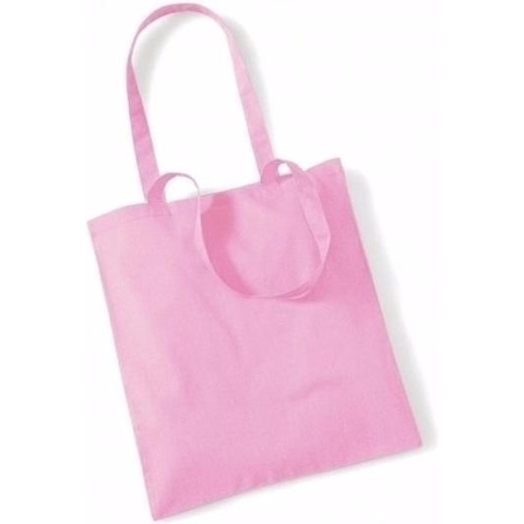 30x Katoenen schoudertassen draagtasjes lichtroze 42 x 38 cm -