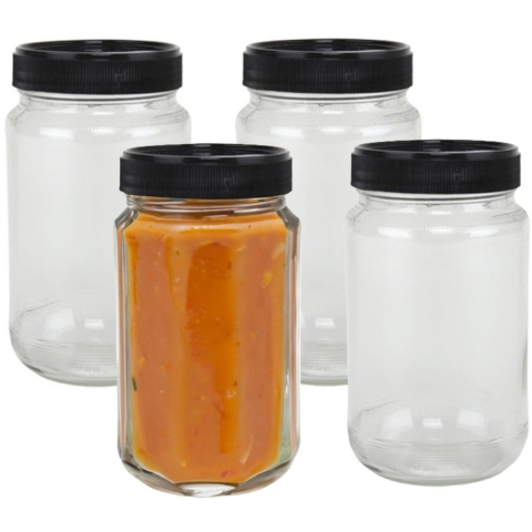 Weckpot/inmaakpot - 10x - glas - 320 ml - met schroefdop - transparant -