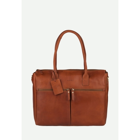 BURKELY Valerie - Laptoptas 15.6''- Stevig leer - Cognac