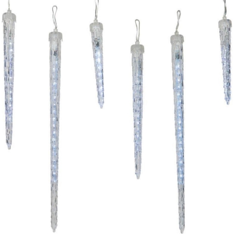 LED icicle display buiten 250cm-76L transparent/koel wit - Lumineo