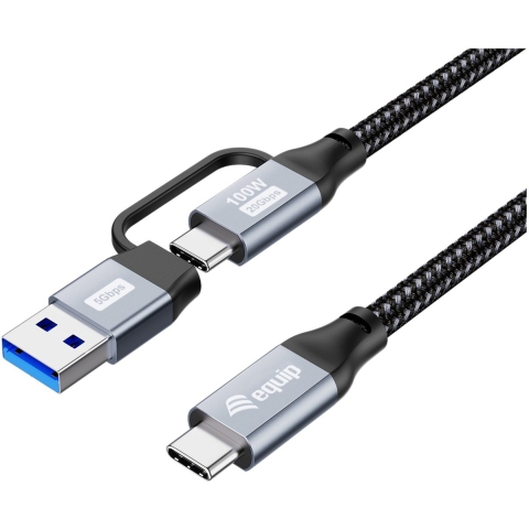 Equip 128432 2-in-1 USB 3.2 Gen 2x2 20Gbps 100W USB Type-C - USB Type-C/A 2m