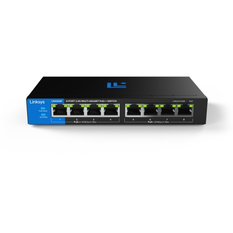 Linksys LN2308P â" Netwerk Switch â" Unmanaged PoE++ â" 2500 Mbps â" 8-poorts