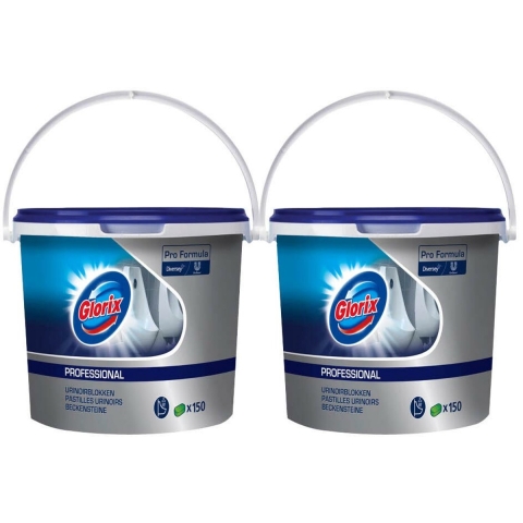 2x Glorix Professional Urinoirblokken Pro Formula 150 stuks