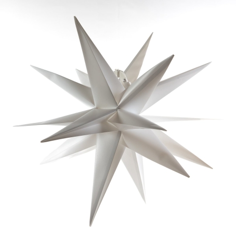 White 3D Star 60Cm / 10Led Warm White / 1,5M Transpar - Annas collection